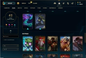 Conta bronze 4 com 85 Champs e 42 Skins - League of Legends LOL
