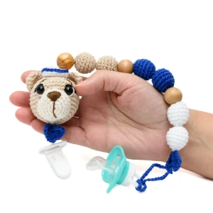 Prendedor Chupeta Urso Marinheiro Amigurumi - Artesanato e Personalizados