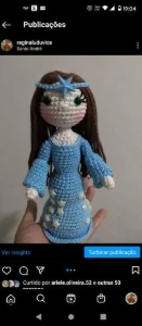 Yemanja em crochê Amigurumi - Artesanato e Personalizados