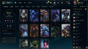 Vendo acc LoL com 241 skins e 160 essências míticas. - League of Legends