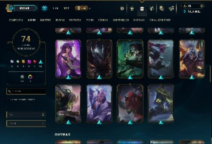 Ouro 2 com TODOS os Champs e 74 Skins ( TOP / JG / MID ) - League of Legends LOL