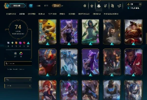 Ouro 2 com TODOS os Champs e 74 Skins ( TOP / JG / MID ) - League of Legends LOL