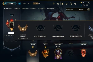 Ouro 2 com TODOS os Champs e 74 Skins ( TOP / JG / MID ) - League of Legends LOL