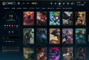 Ouro 2 com TODOS os Champs e 74 Skins ( TOP / JG / MID ) - League of Legends LOL