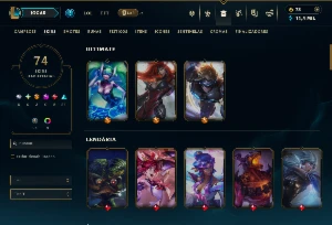 Ouro 2 com TODOS os Champs e 74 Skins ( TOP / JG / MID ) - League of Legends LOL