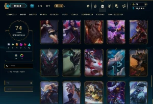 Ouro 2 com TODOS os Champs e 74 Skins ( TOP / JG / MID ) - League of Legends LOL