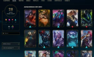 Conta LOL lvl 30 smurf com Zed Prestigio e Riven campeonato - League of Legends