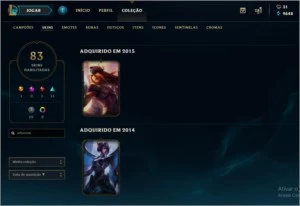 Conta Diamante 2 | Todos Champs | 4 Skins Vitoriosas - League of Legends LOL