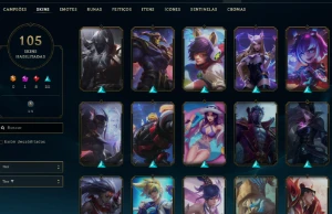 Conta NFA League of Legends  105 SKINS  LVL 202 no preço LOL