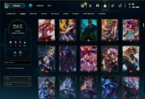 Conta prata 2 com TODOS os champs e 265 Skins ( MAIN ADC ) - League of Legends LOL