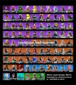 Conta de fortnite com 86 skins.