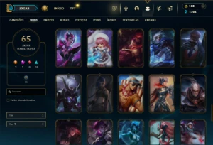 Esmeralda 3 com 110 Champs e 65 Skins + 1 Prestigio da Kaisa - League of Legends LOL