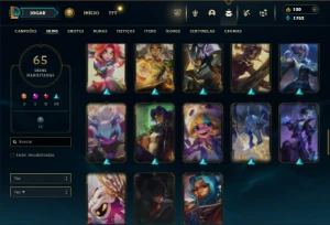 Esmeralda 3 com 110 Champs e 65 Skins + 1 Prestigio da Kaisa - League of Legends LOL