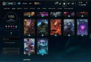 Conta bronze 3 com TODOS os champs e 106 Skins - League of Legends LOL