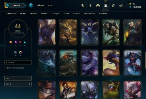 Unranked com 105 Champs e 44 Skins - League of Legends LOL