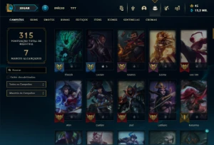 Unranked com 105 Champs e 44 Skins - League of Legends LOL