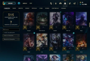 Unranked com 105 Champs e 44 Skins - League of Legends LOL