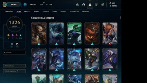 Conta league of legends, 1326 skins LOL