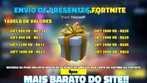 Envio de skins no fortnite (vbucks-presentes)