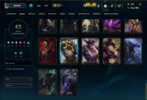 Prata 2 com 120 Champs e 42 Skins ( ADC / SUP / MID ) - League of Legends LOL