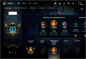 Conta ouro 3 com 51 skins e 116 champs - League of Legends LOL