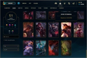 Conta ouro 3 com 51 skins e 116 champs - League of Legends LOL