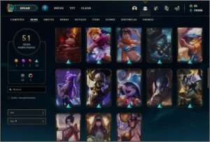 Conta ouro 3 com 51 skins e 116 champs - League of Legends LOL