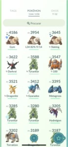 Conta de Pokémon go