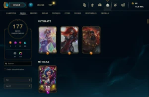 Conta Lol Gold + 177 Skins + Todos Campeões + Nivel 521 - League of Legends