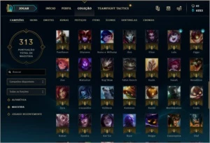 CONTA LOL OURO 4 113 CHAMPIONS BORDA PLATINA 49 SKINS - League of Legends