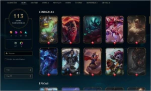 Conta League of legends 113 skins 125 campeões platina 1 LOL