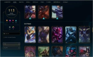 Conta League of legends 113 skins 125 campeões platina 1 LOL