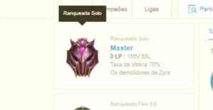 Conta Mestre 70% win rate - League of Legends LOL