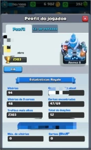 Conta Clash Royale- Nvl 6- 2300 Troféus- 400 Gemas