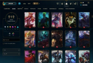 Ouro 1 com TODOS os Champs e 212 Skins ( Nivel 819 ) - League of Legends LOL