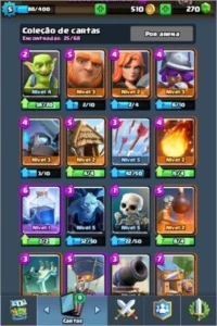 Conta Clash Royale Arena 4 nível 5.