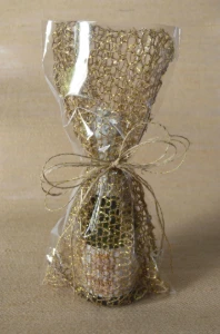 Embalagem Especial de Juta Ouro - Tamanhos - Artesanato e Personalizados