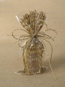 Embalagem Especial de Juta Ouro - Tamanhos - Artesanato e Personalizados