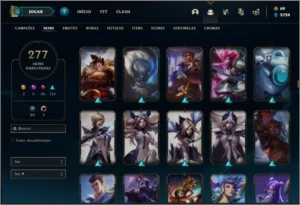 Conta prata 2 com TODOS os champs e 277 skins (2 Prestigios) - League of Legends LOL