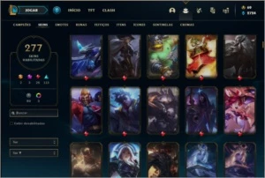 Conta prata 2 com TODOS os champs e 277 skins (2 Prestigios) - League of Legends LOL