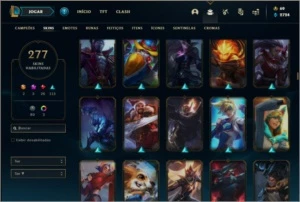 Conta prata 2 com TODOS os champs e 277 skins (2 Prestigios) - League of Legends LOL