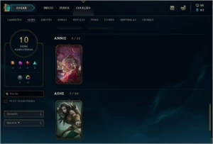 Conta Unranked Lvl 32 Com 10 Skins Estou Upando pra Gold - League of Legends LOL