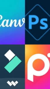 TODOS VITALICIOS, canva pro, photoshop, piscart,filmoraGo - - Outros