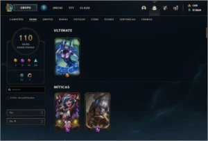 Conta com 110 skins e 145 campeões (POSSO NEGOCIAR PREÇO) - League of Legends LOL