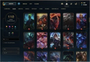 Conta com 110 skins e 145 campeões (POSSO NEGOCIAR PREÇO) - League of Legends LOL