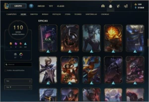 Conta com 110 skins e 145 campeões (POSSO NEGOCIAR PREÇO) - League of Legends LOL