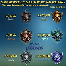 Faço Elo job até o Ouro/Platina