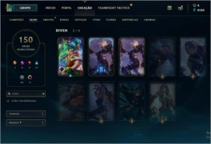 Conta LOL, 150 skins, Riven Campeonato season 2 e Rammus Rei - League of Legends