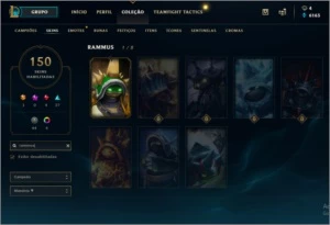 Conta LOL, 150 skins, Riven Campeonato season 2 e Rammus Rei - League of Legends