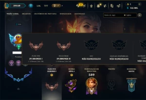 Bronze 2 com TODOS os Champs e 223 Skins ( SUP / JG ) - League of Legends LOL